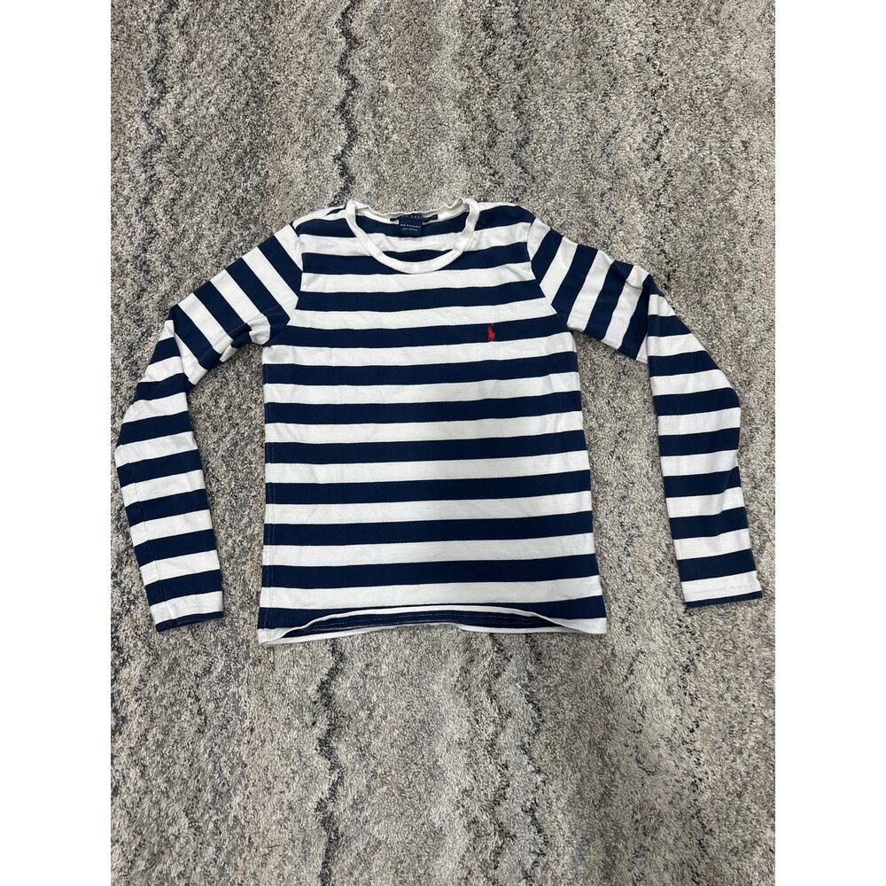 Ralph Lauren Blue & White Stripped Long Sleeve Shirt Women’s Size XS